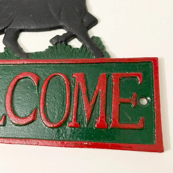 Cast  Iron Horse Welcome Door Hanger Sign Farmhouse Decor - Picture 8 of 16